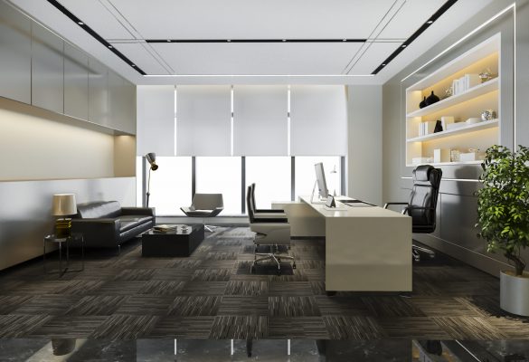 3d rendering luxury business meeting and working room in executive office